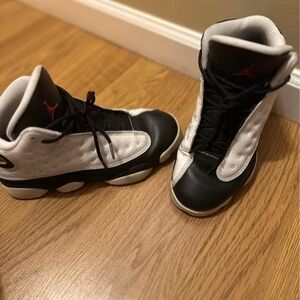 Jordan Black and White High-Top Sneakers